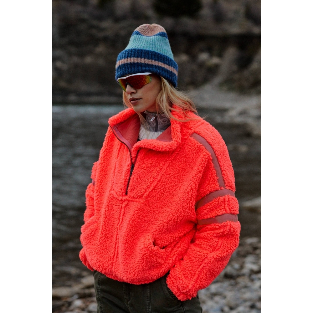 Free People Movement | Nantucket Oversized Fleece Watermelon Coral Nwt